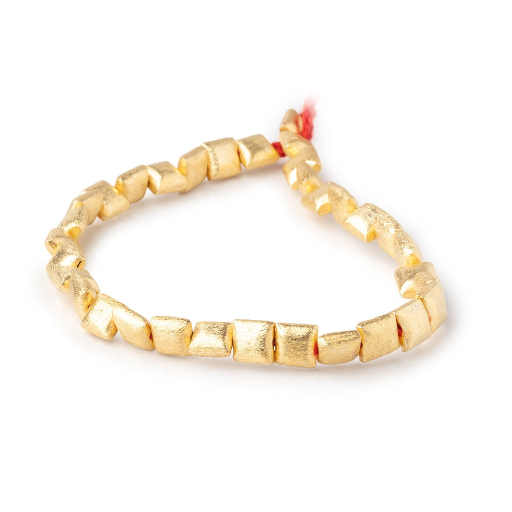 6mm 22kt Gold plated Brushed Square Beads 8 inch 32 pieces (ONLINE ORDER ONLY)