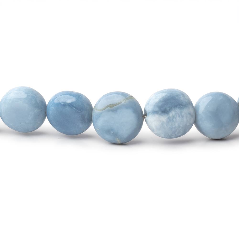 4-10mm Light Owyhee Denim Opal Plain Coin Beads 16 inch 52 pieces