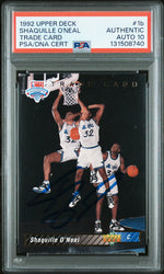 Graded 1992-93 Upper Deck Shaquille O'Neal #1b Rookie RC Basketball Card PSA 10 Auto Grade Gem Mint