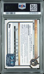 Graded 2022 Topps Bowman Draft Jacob Misiorowski #BDC-132 Chrome Rookie RC Baseball Card PSA 8 Auto Grade Near Mint