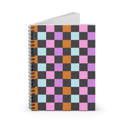 Retro Checkered pattern Spiral Notebook - Ruled Line (ONLINE ORDER ONLY)
