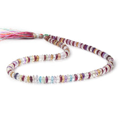 6-7mm Multi Gemstone German Faceted Rondelles 16 inch 150 Beads AAA