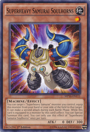Superheavy Samurai Soulhorns [MP16-EN111] Common (ONLINE ORDER ONLY)