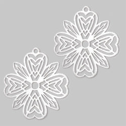 41mm Brushed Filigree Flower Charm Set of 2 pieces