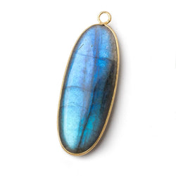 41x16mm Vermeil Bezel Labradorite plain oval pendant 1 piece (ONLINE ORDER ONLY)