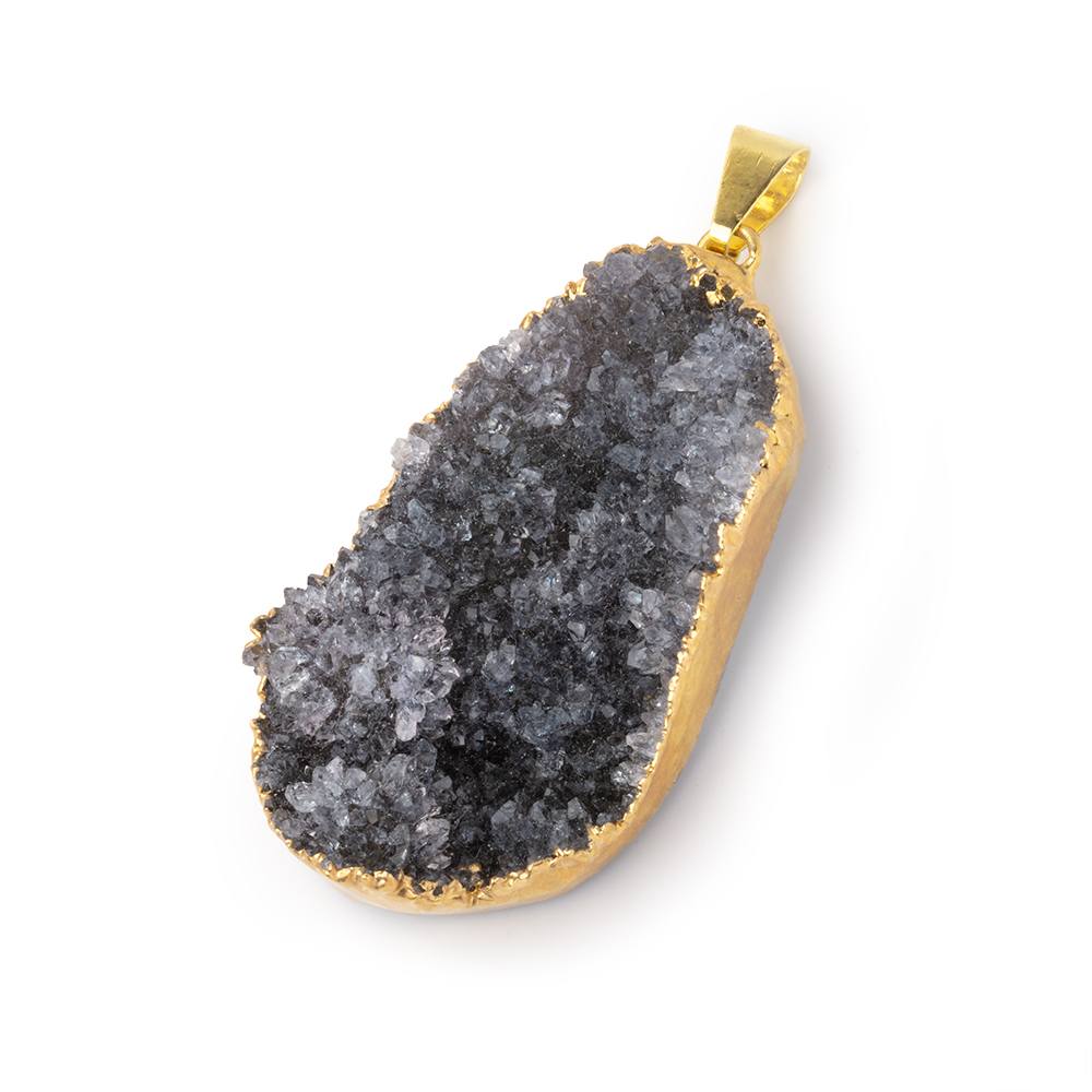 41x22mm Gold Leafed Amethyst Drusy Pendant 1 focal piece (ONLINE ORDER ONLY)