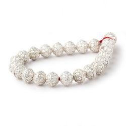 10mm Sterling Silver plated Copper Bali Dot Round Bead 8 inch 21 pieces (ONLINE ORDER ONLY)