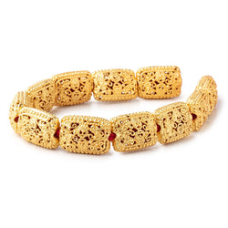 18x13mm 22kt Gold Plated Copper Filigree Rectangle 8 inch 11 Beads (ONLINE ORDER ONLY)
