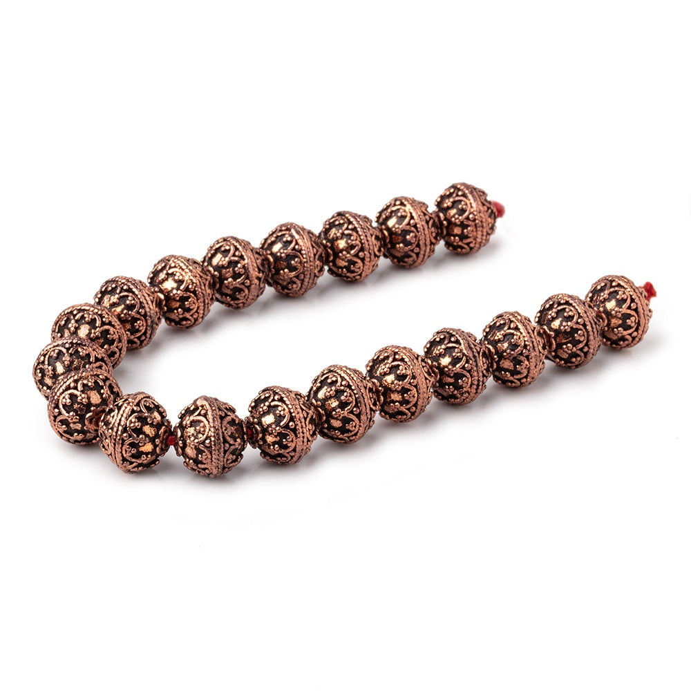 12mm Antiqued Copper Moroccan Round 8 inch 19 Beads (ONLINE ORDER ONLY)