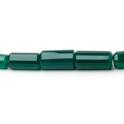 11x5-32x6mm Holiday Green Chalcedony Faceted Tube Beads 18 inch 28 pieces (ONLINE ORDER ONLY)