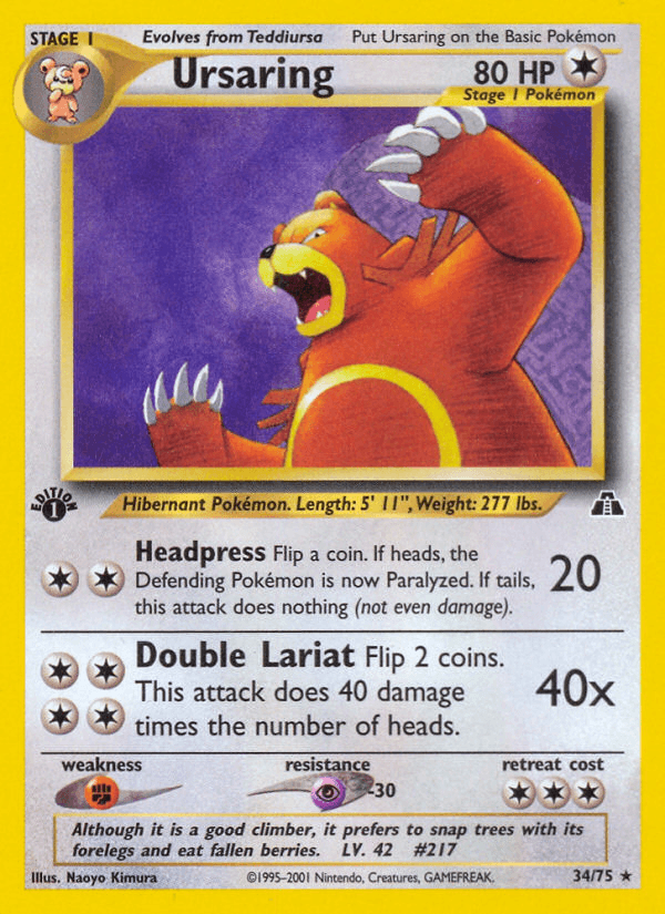 Ursaring (34/75) [Neo Discovery 1st Edition] (Online Only)
