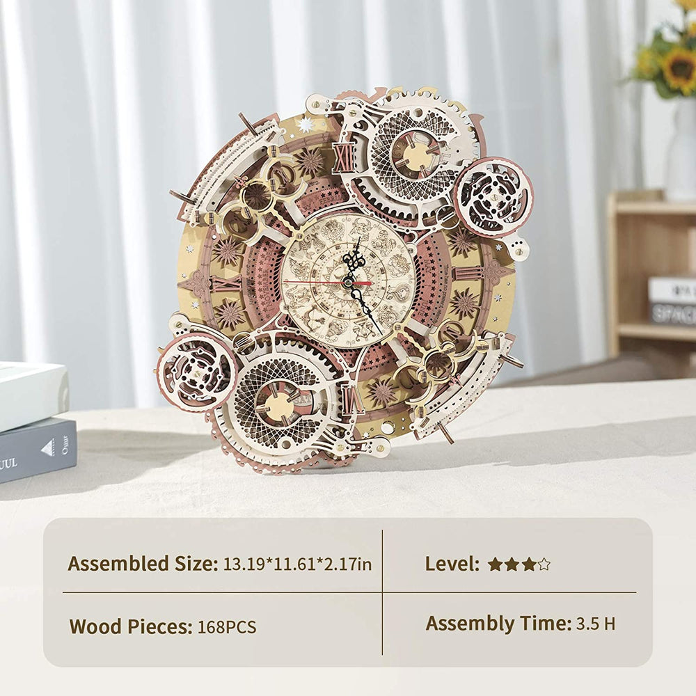 3D Wooden Art Zodiac Wall Clock Puzzle. (ONLINE ORDER ONLY)