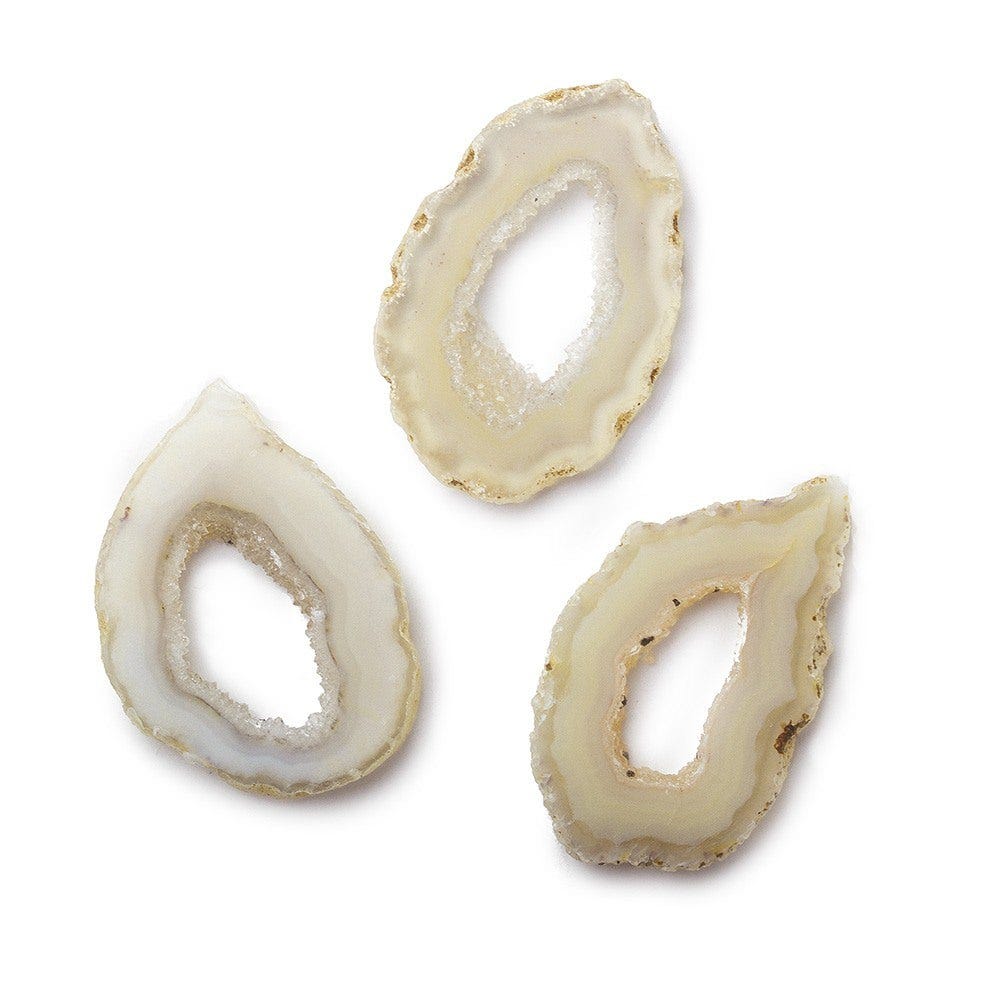 36x30mm Golden & Cream Occo Agate Slice Bead 1 piece (ONLINE ORDER ONLY)