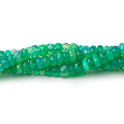3.5-5.5mm Kelly Green Ethiopian Opal Faceted Rondelles 16 inch 166 Beads AA (ONLINE ORDER ONLY)