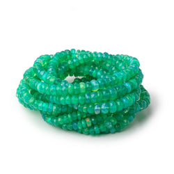 3.5-5.5mm Kelly Green Ethiopian Opal Faceted Rondelles 16 inch 166 Beads AA (ONLINE ORDER ONLY)