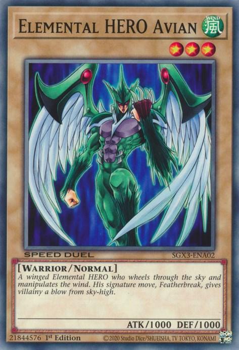 Elemental HERO Avian [SGX3-ENA02] Common (ONLINE ORDER ONLY)