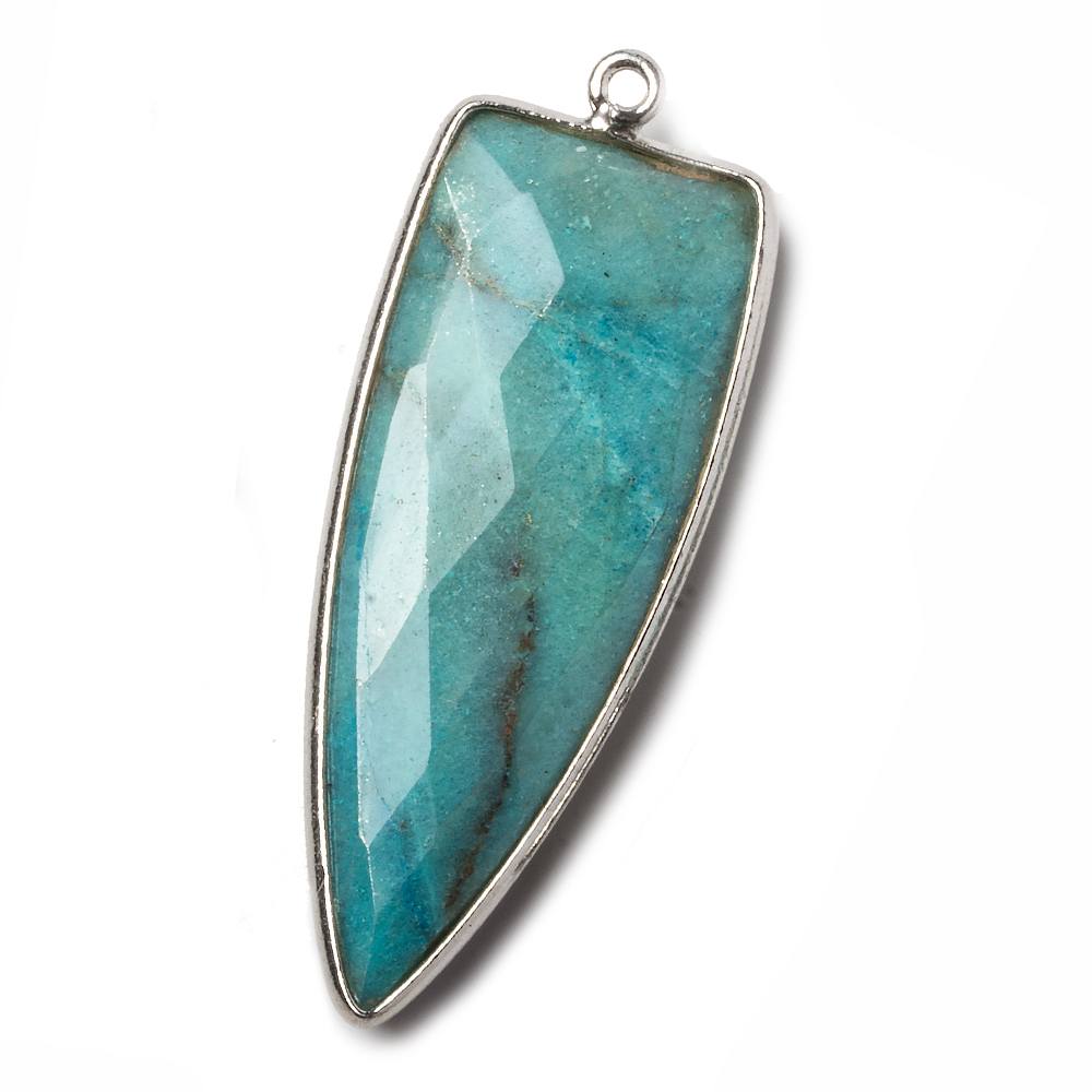 42x16mm Silver .925 Bezel Pale Chrysocolla Point 1 ring Pendant 1 piece (ONLINE ORDER ONLY)