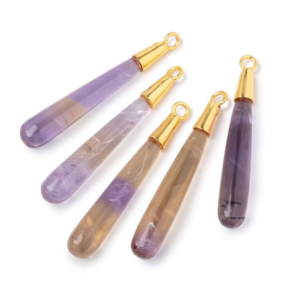 42x7mm Vermeil Capped Ametrine Plain Tear Drop Pendant 1 piece (ONLINE ORDER ONLY)
