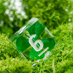 Real Four Leaf Clover 7-Dice Set Sharp Resin RPG DND (Online Only)
