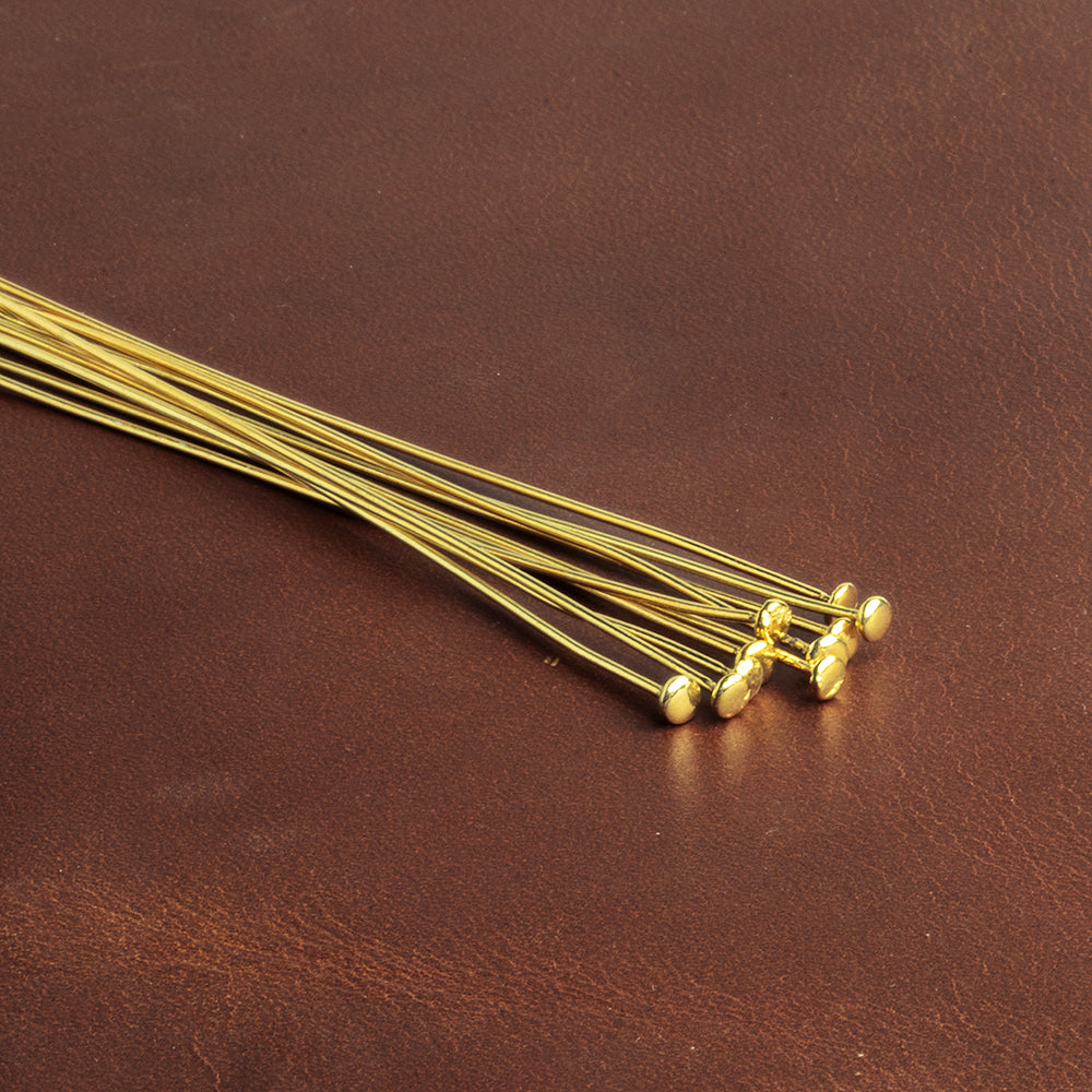 3" length Vermeil Disc Headpin, 22 Gauge Wire, 10 pieces per Bag (ONLINE ORDER ONLY)