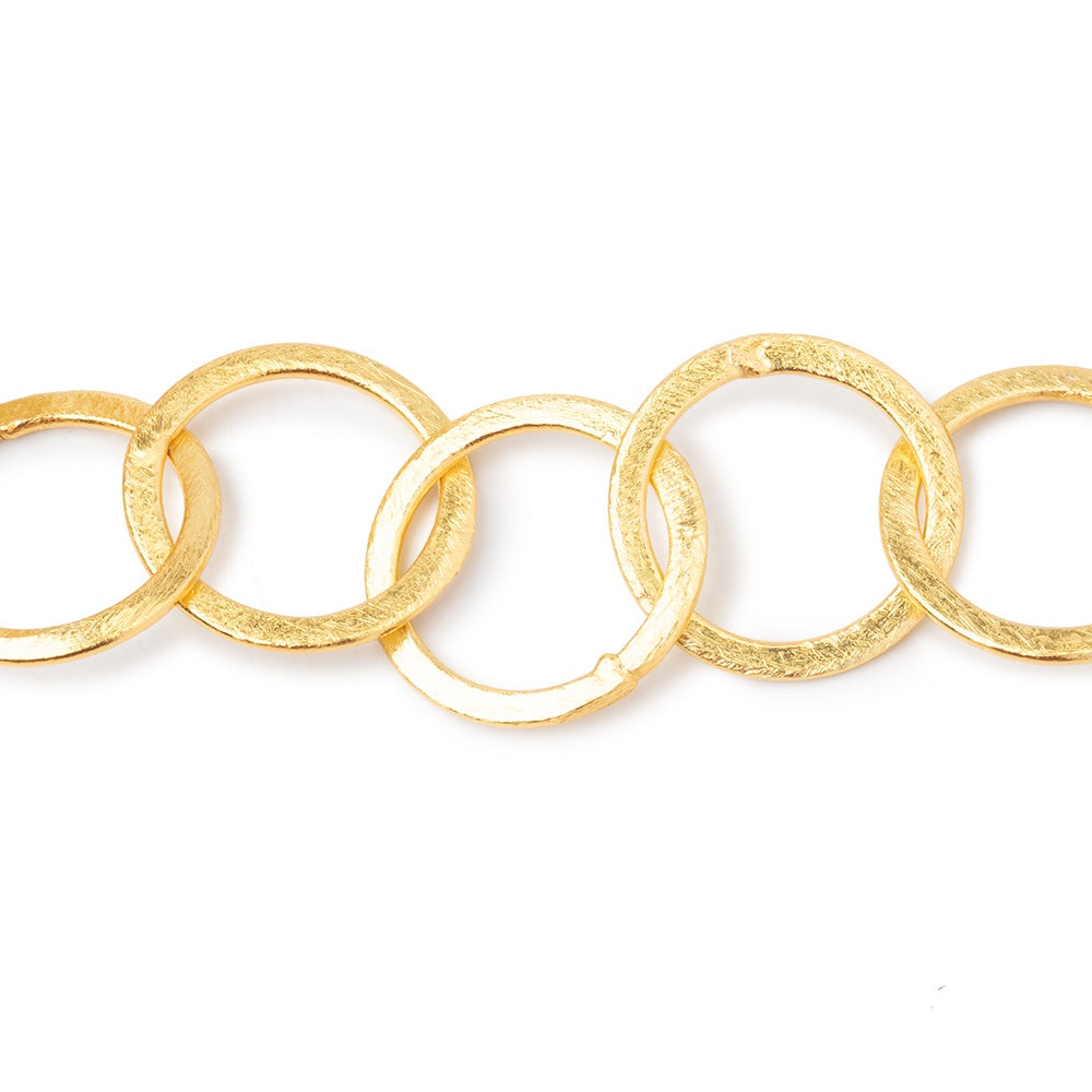 20mm 22kt Gold plated Copper Brushed Round Link Chain (ONLINE ORDER ONLY)