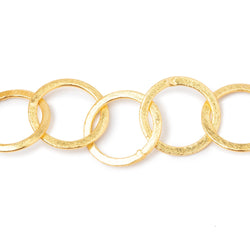 20mm 22kt Gold plated Copper Brushed Round Link Chain (ONLINE ORDER ONLY)