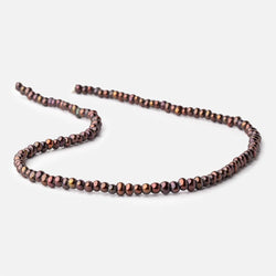 5mm Chocolate Raspberry 2.5mm Large Hole Off Round Pearls 15 inch 122 Beads (ONLINE ORDER ONLY)