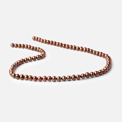 6x5mm Reddish Brown Side Drilled Off Round Freshwater Pearls 16 inch 76 pieces