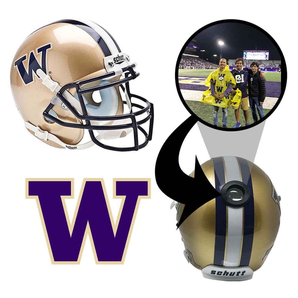 Washington Huskies College Football Collectible Mini Helmet - Picture Inside - FANZ Collectibles (Online Order Only) (ONLINE ORDER ONLY)
