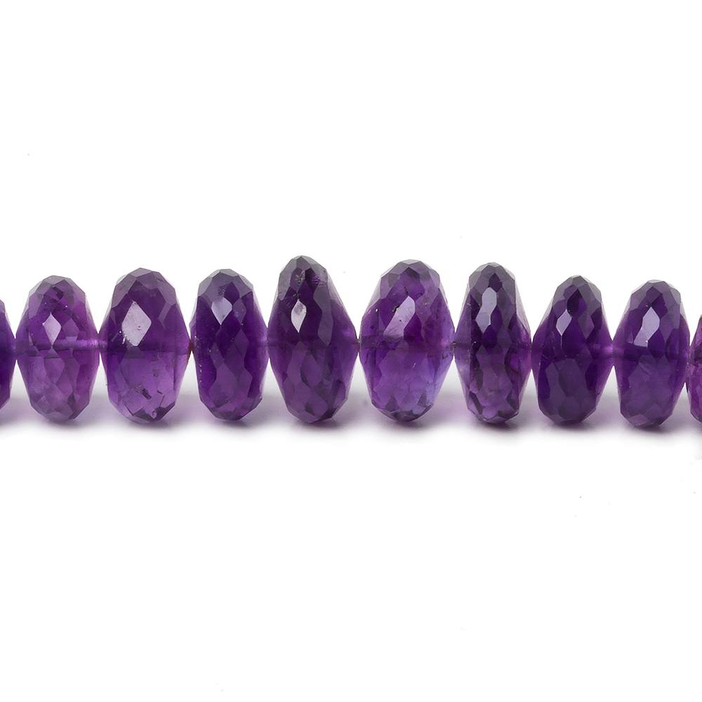 4.5-10.5mm African Amethyst faceted rondelle beads 16 inch 119 pieces AA (ONLINE ORDER ONLY)