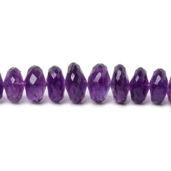 4.5-10.5mm African Amethyst faceted rondelle beads 16 inch 119 pieces AA (ONLINE ORDER ONLY)