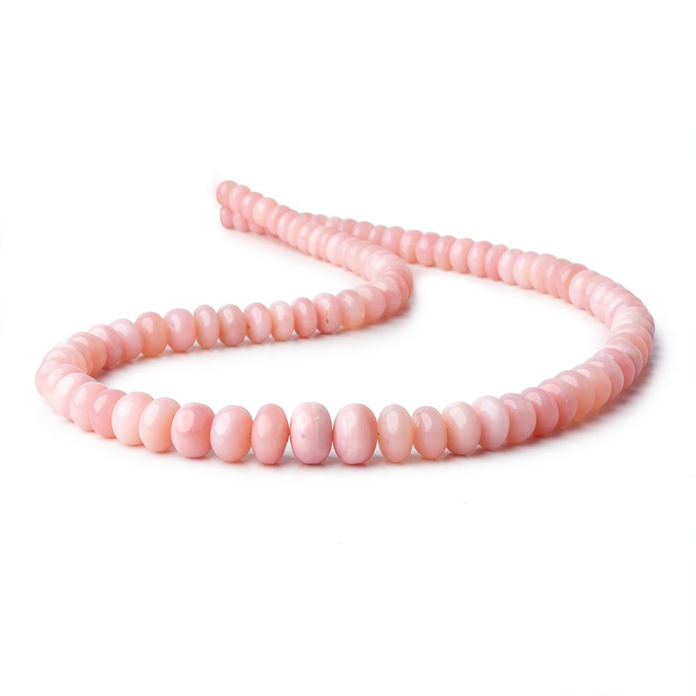 4.5-10mm Pink Peruvian Opal plain rondelles 18 inch 93 beads AAA (ONLINE ORDER ONLY)