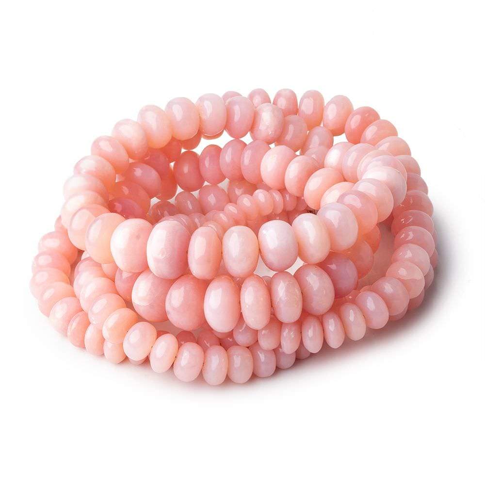 4.5-10mm Pink Peruvian Opal plain rondelles 18 inch 93 beads AAA (ONLINE ORDER ONLY)