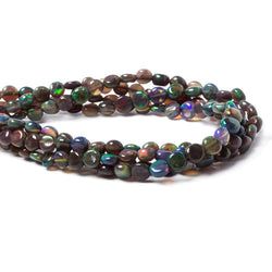 4.5-5mm Blue Ethiopian Opal Plain Coin Beads 18 inch 90 pieces AA (ONLINE ORDER ONLY)