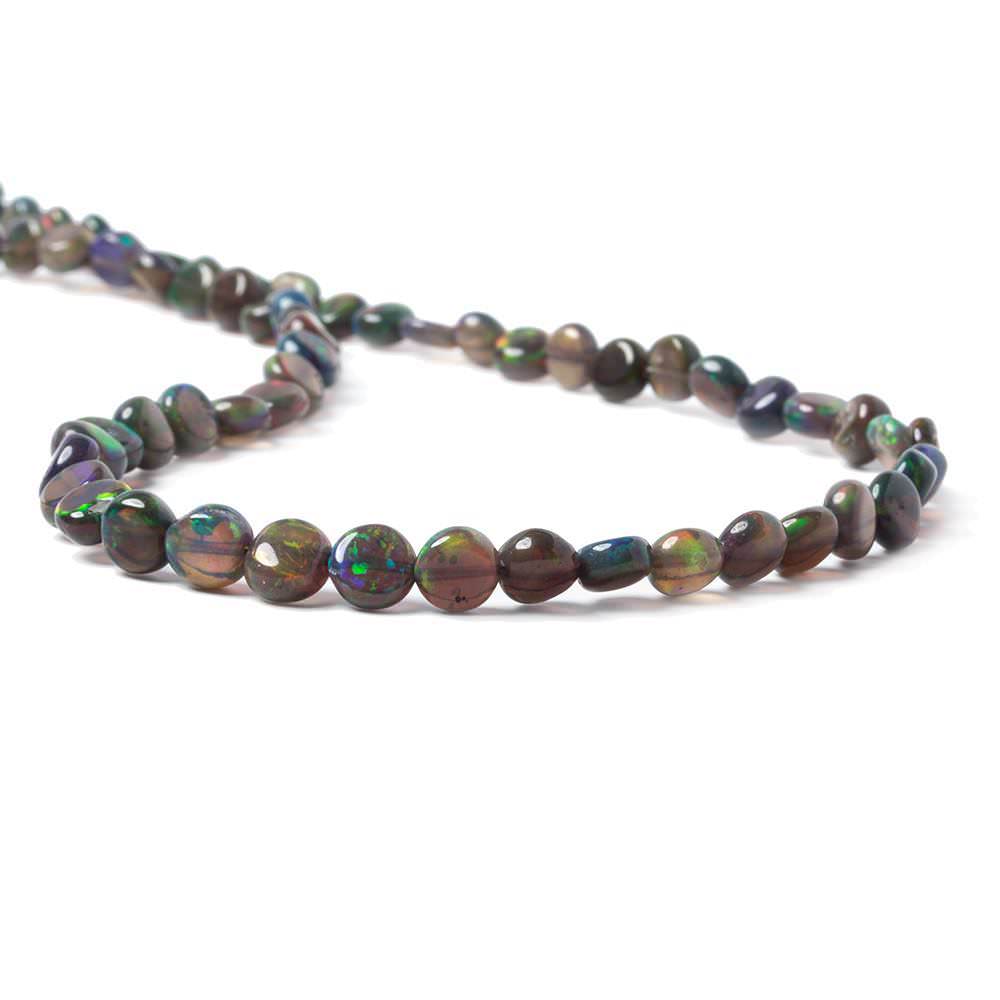 4.5-5mm Blue Ethiopian Opal Plain Coin Beads 18 inch 90 pieces AA (ONLINE ORDER ONLY)