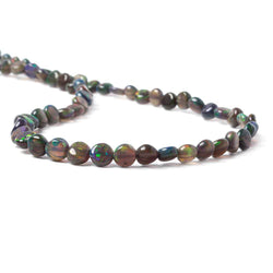 4.5-5mm Blue Ethiopian Opal Plain Coin Beads 18 inch 90 pieces AA (ONLINE ORDER ONLY)