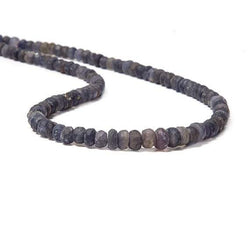 4.5-5mm Frosted Iolite faceted rondelle Beads 13 inch 113 pieces (ONLINE ORDER ONLY)