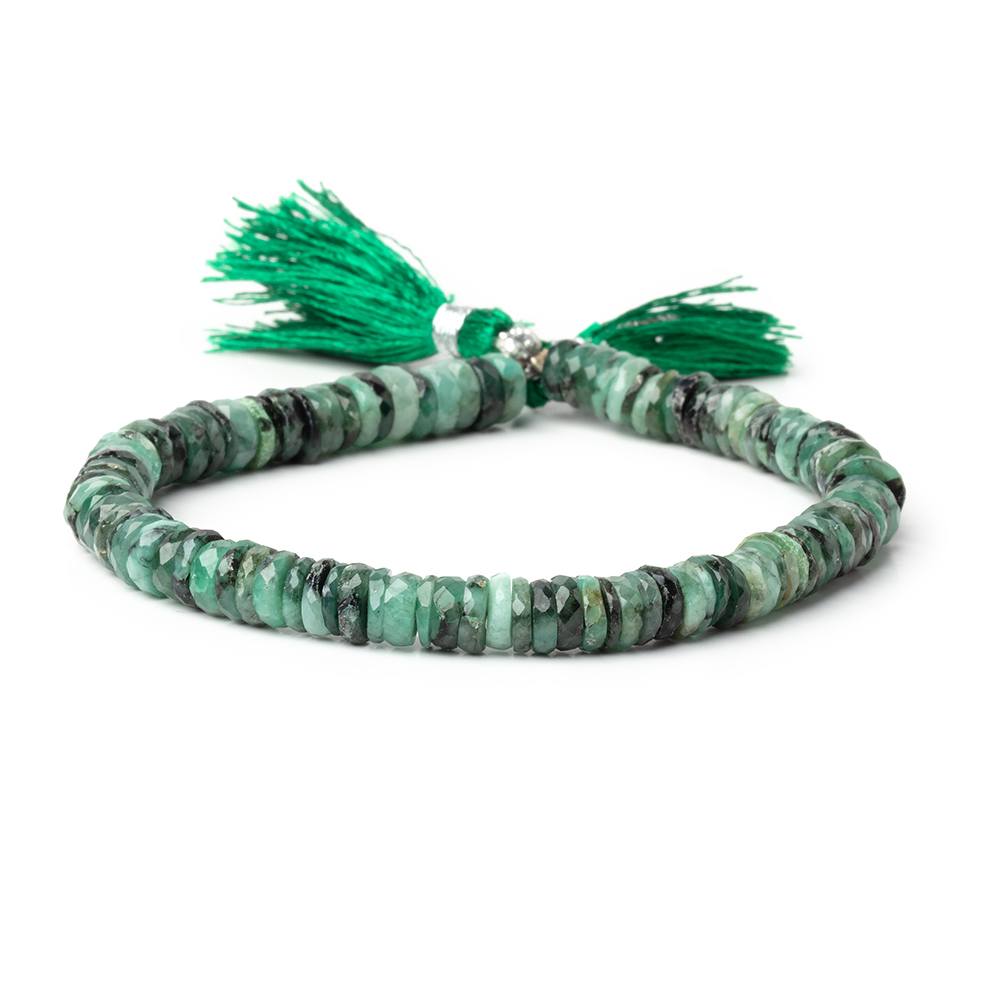 4.5-6.5mm Brazilian Emerald Faceted Heishi Beads 8 inch 100 pieces (ONLINE ORDER ONLY)