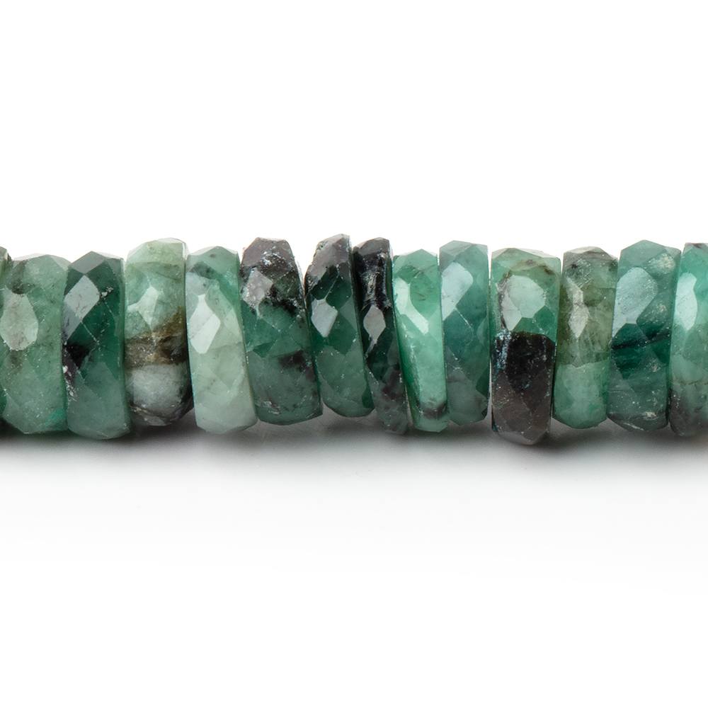 4.5-6.5mm Brazilian Emerald Faceted Heishi Beads 8 inch 100 pieces (ONLINE ORDER ONLY)