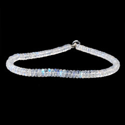 4.5-6mm Rainbow Moonstone Faceted Heishi Beads 10 inch 110 pieces AAA (ONLINE ORDER ONLY)