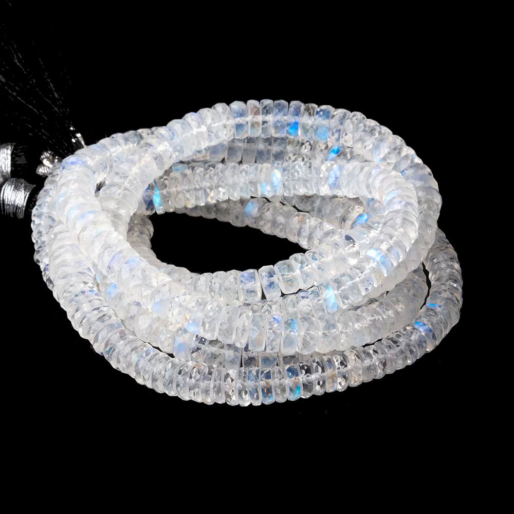 4.5-6mm Rainbow Moonstone Faceted Heishi Beads 10 inch 110 pieces AAA (ONLINE ORDER ONLY)