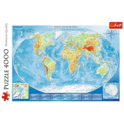 Trefl Red 4000 Piece Puzzle - Large physical map of the world / Meridian (ONLINE ORDER ONLY)
