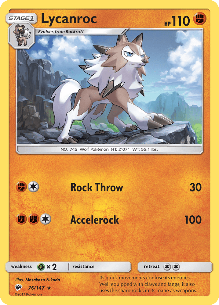 Lycanroc (76/147) [Sun & Moon: Burning Shadows] (Online Only)