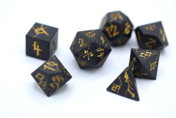 Matt Black with Gold Barbarian Dice Set (ONLINE ORDER ONLY)
