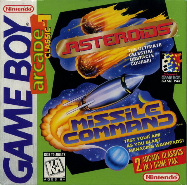 Arcade Classic No. 1: Asteroids / Missile Command (Gameboy) (Online Only)