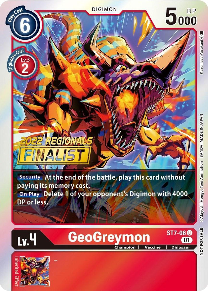 GeoGreymon [ST7-06] (2022 Championship Offline Regional) (Online Finalist) [Starter Deck: Gallantmon Promos] (ONLINE ORDER ONLY)