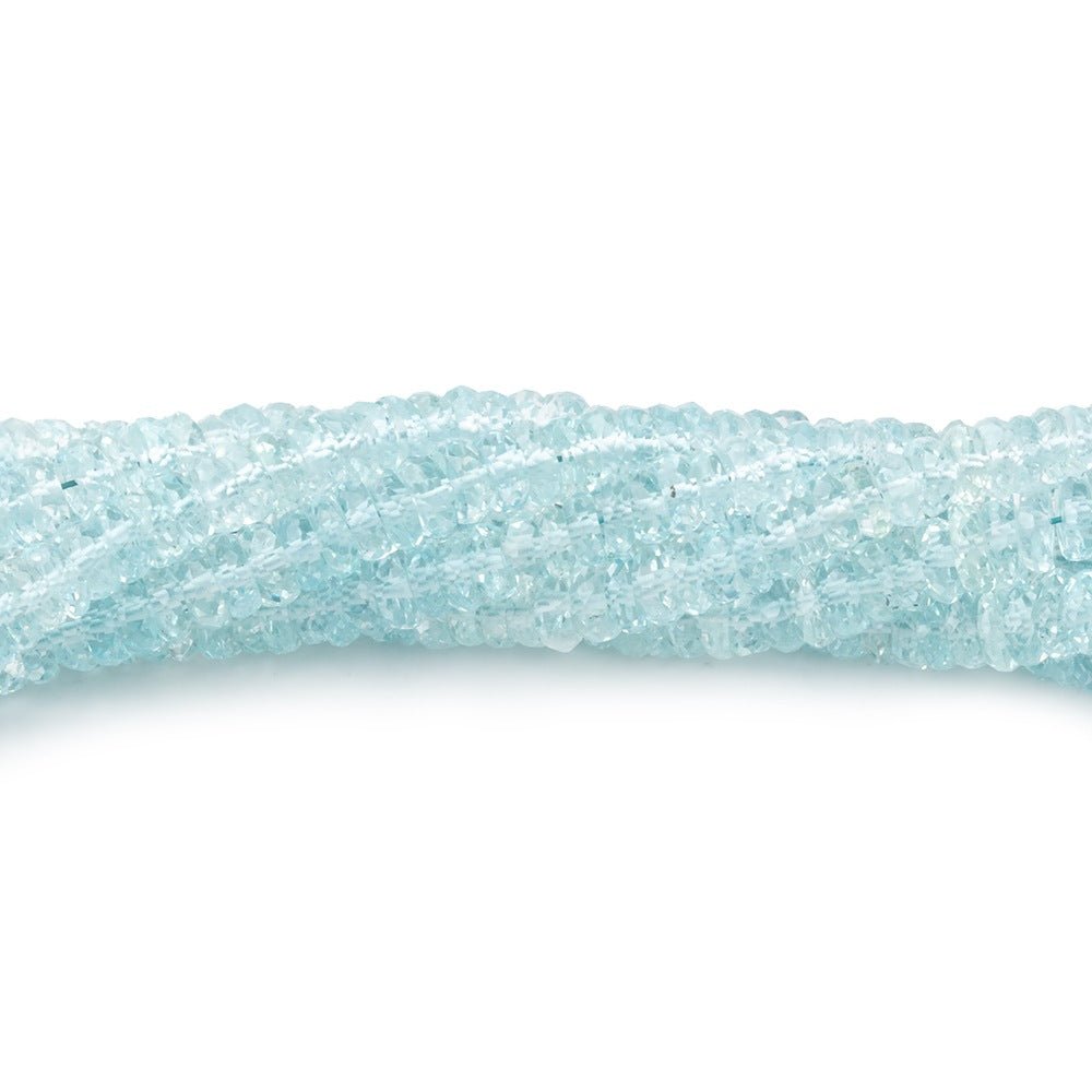 4.5mm Aquamarine Faceted Heishi Beads 15 inch 300 pieces AA (ONLINE ORDER ONLY)