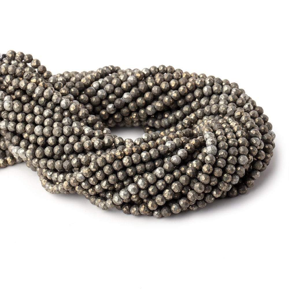 4.5mm Pyrite Faceted Rounds 13.5 inch 86 beads (ONLINE ORDER ONLY)