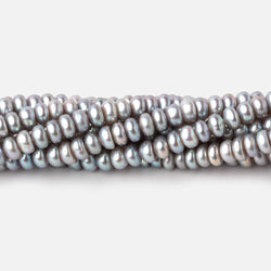 4.5mm Silver Center Drilled Button Freshwater Pearls 15 inch 145 Beads AAA
