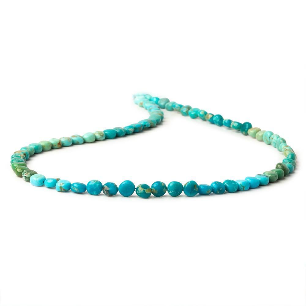 4.5mm Turquoise Plain Coins 13 inch 73 beads A (ONLINE ORDER ONLY)